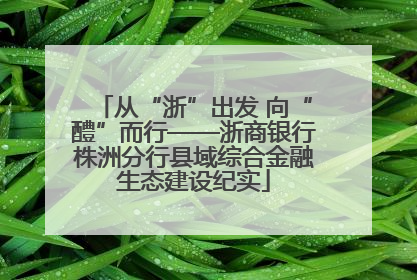 从“浙”出发 向“醴”而行——浙商银行株洲分行县域综合金融生态建设纪实