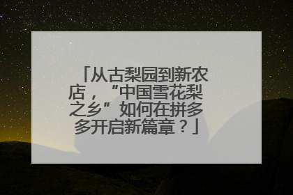 从古梨园到新农店，“中国雪花梨之乡”如何在拼多多开启新篇章？