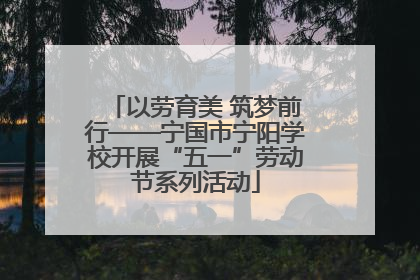 以劳育美 筑梦前行——宁国市宁阳学校开展“五一”劳动节系列活动