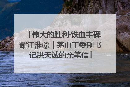伟大的胜利·铁血丰碑耀江淮⑥｜茅山工委副书记洪天诚的亲笔信