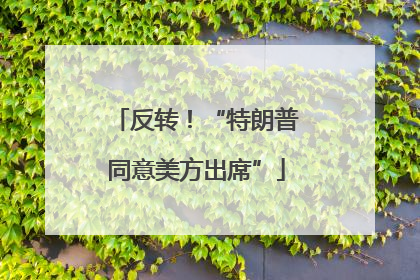 反转！“特朗普同意美方出席”