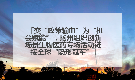 变“政策输血”为“机会赋能”，扬州组织创新场景生物医药专场活动链接全球“隐形冠军”
