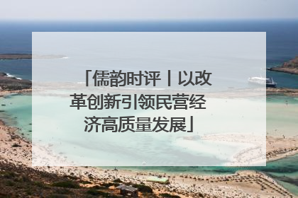 儒韵时评丨以改革创新引领民营经济高质量发展