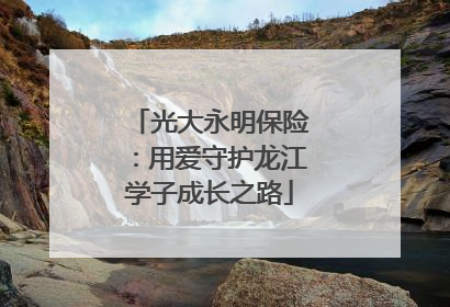 光大永明保险：用爱守护龙江学子成长之路