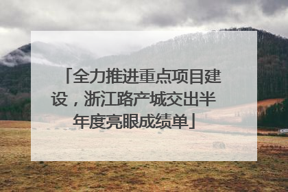 全力推进重点项目建设，浙江路产城交出半年度亮眼成绩单
