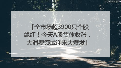 全市场超3900只个股飘红！今天A股集体收涨，大消费领域迎来大爆发