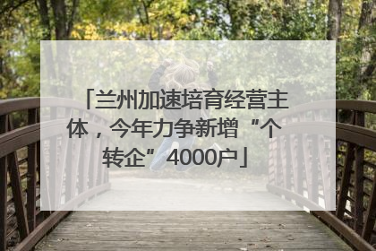 兰州加速培育经营主体，今年力争新增“个转企”4000户