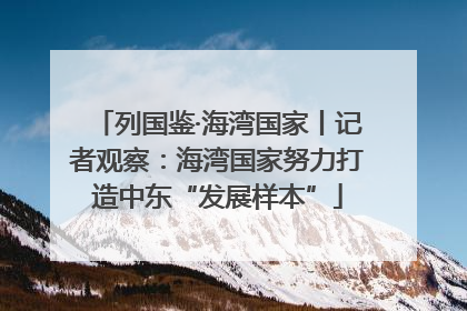 列国鉴·海湾国家丨记者观察：海湾国家努力打造中东“发展样本”