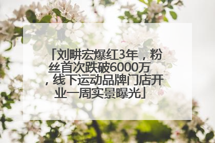 刘畊宏爆红3年，粉丝首次跌破6000万，线下运动品牌门店开业一周实景曝光