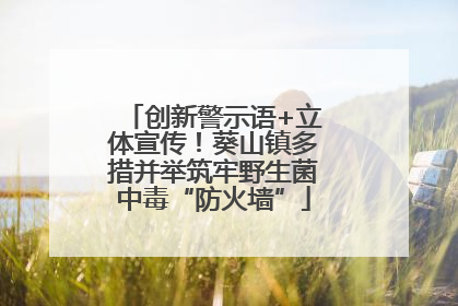 创新警示语+立体宣传！葵山镇多措并举筑牢野生菌中毒“防火墙”