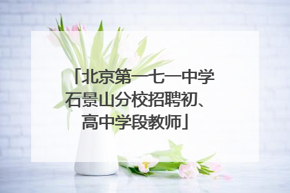 北京第一七一中学石景山分校招聘初、高中学段教师