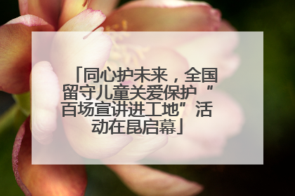同心护未来，全国留守儿童关爱保护“百场宣讲进工地”活动在昆启幕