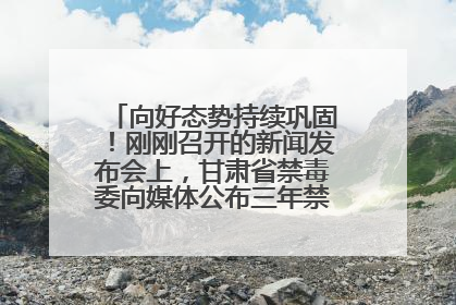 向好态势持续巩固！刚刚召开的新闻发布会上，甘肃省禁毒委向媒体公布三年禁毒工作“成绩单”