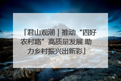 君山观潮｜推动“四好农村路”高质量发展 助力乡村振兴出新彩