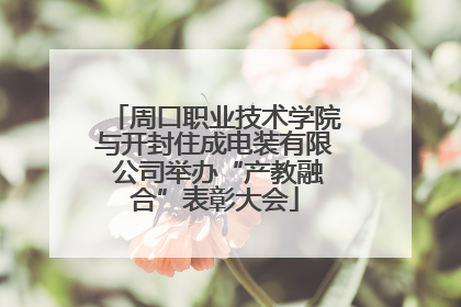 周口职业技术学院与开封住成电装有限 公司举办“产教融合”表彰大会