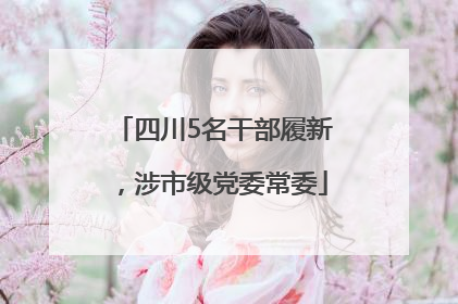 四川5名干部履新，涉市级党委常委