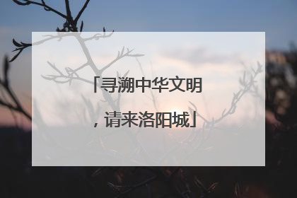 寻溯中华文明，请来洛阳城