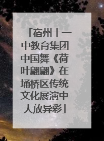 宿州十一中教育集团中国舞《荷叶翩翩》在埇桥区传统文化展演中大放异彩