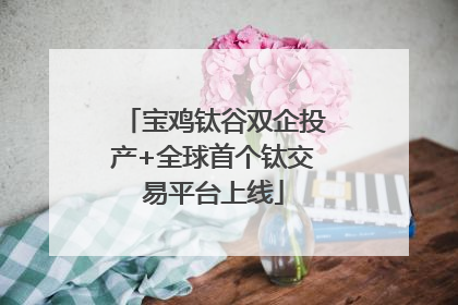 宝鸡钛谷双企投产+全球首个钛交易平台上线