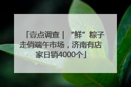 壹点调查｜“鲜”粽子走俏端午市场，济南有店家日销4000个