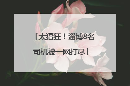 太猖狂！淄博8名司机被一网打尽