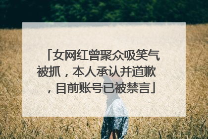 女网红曾聚众吸笑气被抓，本人承认并道歉，目前账号已被禁言