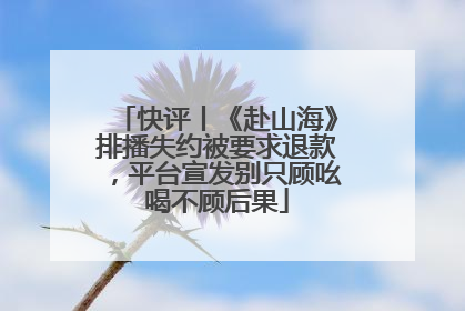 快评丨《赴山海》排播失约被要求退款，平台宣发别只顾吆喝不顾后果