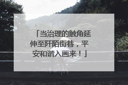 当治理的触角延伸至阡陌街巷，平安和谐入画来！
