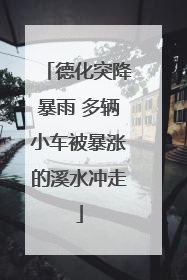 德化突降暴雨 多辆小车被暴涨的溪水冲走