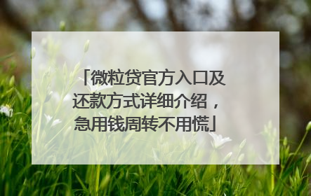 微粒贷官方入口及还款方式详细介绍，急用钱周转不用慌