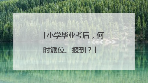 小学毕业考后，何时派位、报到？