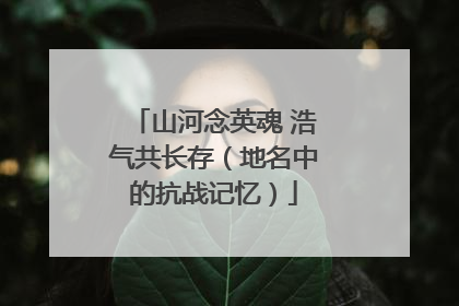 山河念英魂 浩气共长存（地名中的抗战记忆）