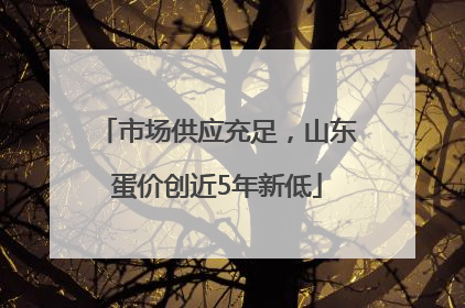 市场供应充足，山东蛋价创近5年新低