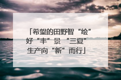 希望的田野智“绘”好“丰”景 “三夏”生产向“新”而行