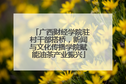 广西财经学院驻村干部搭桥，新闻与文化传播学院赋能油茶产业振兴