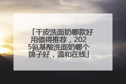 干皮洗面奶哪款好用值得推荐，2025氨基酸洗面奶哪个牌子好，温和在线