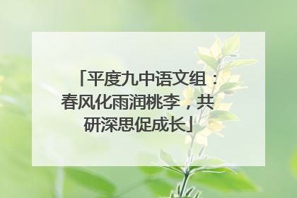 平度九中语文组：春风化雨润桃李，共研深思促成长