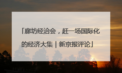 廊坊经洽会，赶一场国际化的经济大集｜新京报评论