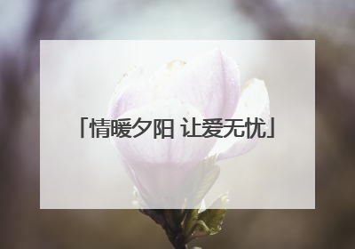 情暖夕阳 让爱无忧