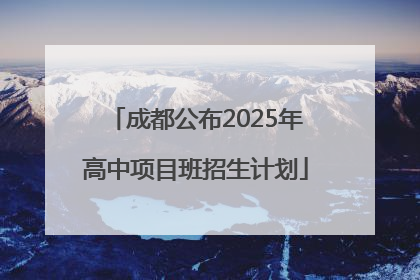 成都公布2025年高中项目班招生计划