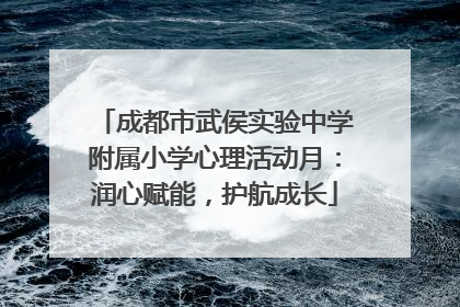 成都市武侯实验中学附属小学心理活动月：润心赋能，护航成长