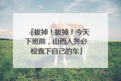 拔掉！拔掉！今天下班前，山西人务必检查下自己的车