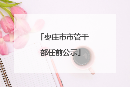 枣庄市市管干部任前公示