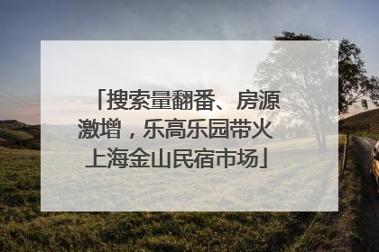 搜索量翻番、房源激增，乐高乐园带火上海金山民宿市场