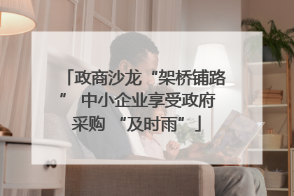 政商沙龙“架桥铺路” 中小企业享受政府采购 “及时雨”