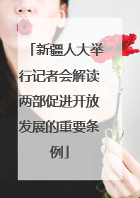 新疆人大举行记者会解读两部促进开放发展的重要条例
