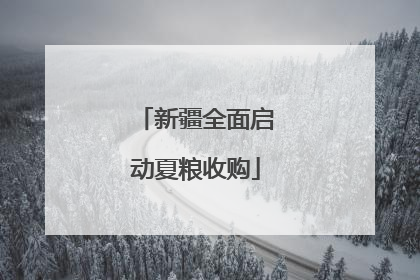 新疆全面启动夏粮收购