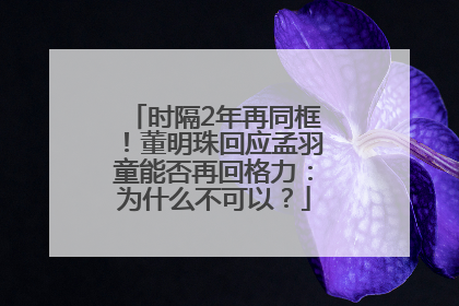时隔2年再同框！董明珠回应孟羽童能否再回格力：为什么不可以？