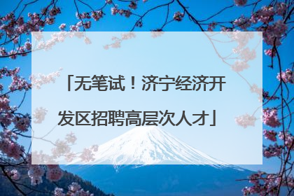 无笔试！济宁经济开发区招聘高层次人才