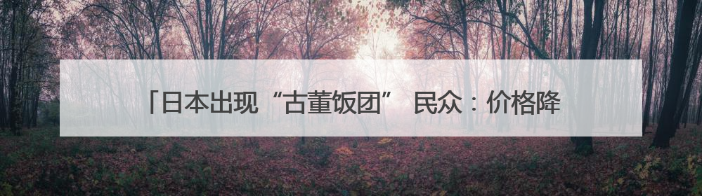 日本出现“古董饭团” 民众：价格降下来，桌上有米饭吃，我就很高兴了